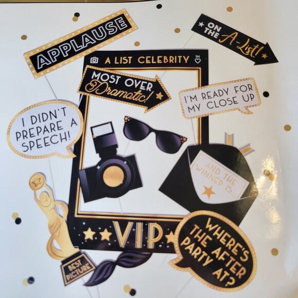 Hollywood Awards Night Party Decor Set Backdrop, Props, Swirls, Napkins and More - Picture 13 of 16